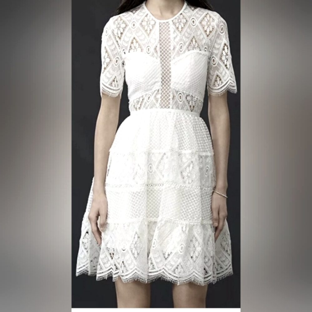 ALEXIS White Lace Dress